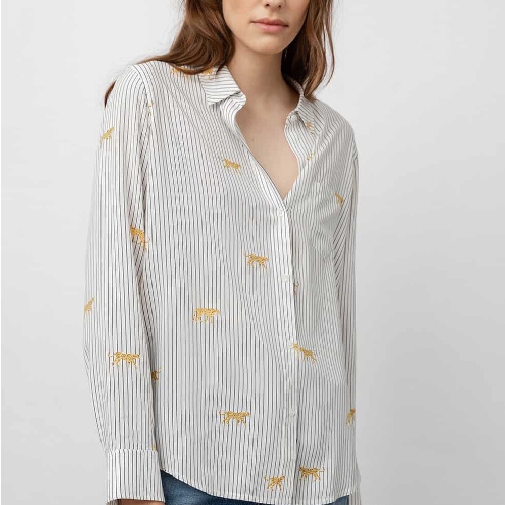 Rails Kathryn Stripe Wildcat Shirt Sz L